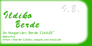 ildiko berde business card